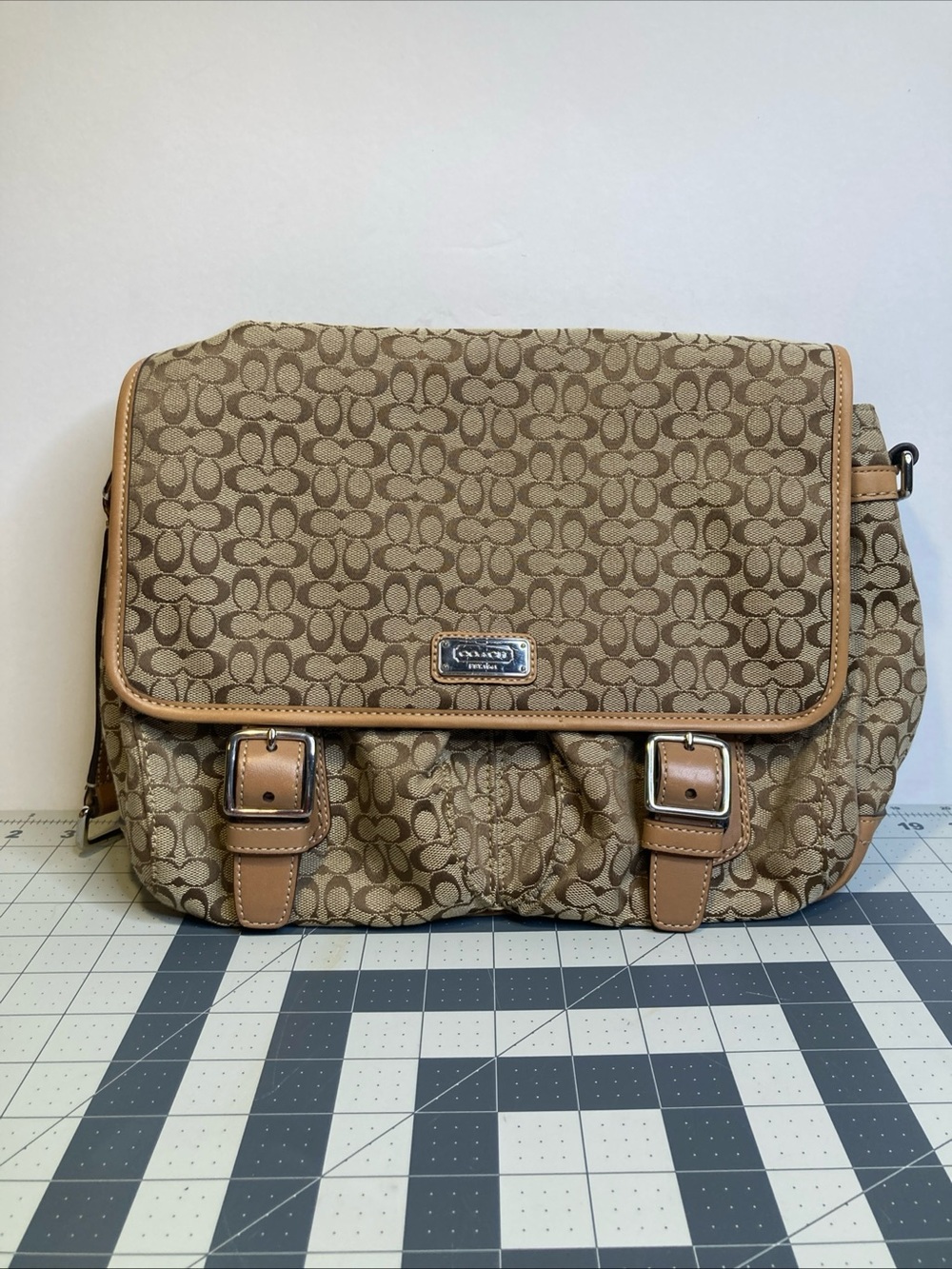 Vintage Coach Messenger Crossbody Bag F70283 Canvas Leather Y2K 2000’s NO STRAP